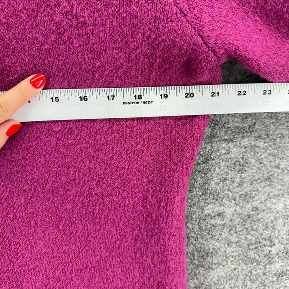 Adrienne Vittadini Coat Women XL Purple Button Long Sleeve Wool Pockets Casual - Picture 4 of 7